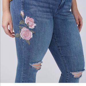 Lane Bryant Embroidered Skinny Jeans